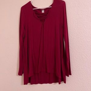 Cross cross long sleeve red